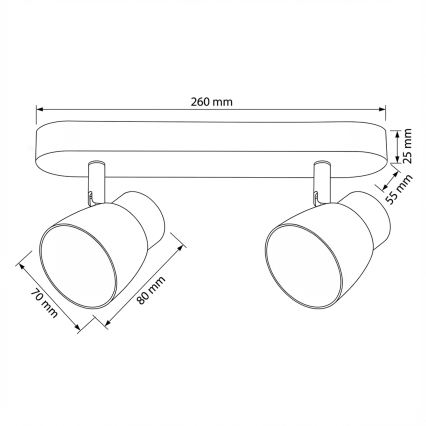 Brilagi - NUGGET irányítható spotlámpa 2xGU10/30W/230V fekete/arany