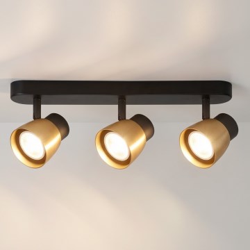 Brilagi - NUGGET spotlámpa 3xGU10/30W/230V fekete/arany