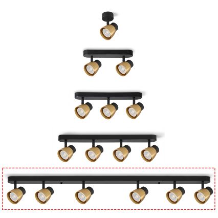 Brilagi - NUGGET spotlámpa 6xGU10/30W/230V fekete/arany