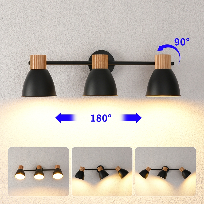 Brilagi - ODENSE 3xE14/10W/230V spotlámpa, fa/fekete