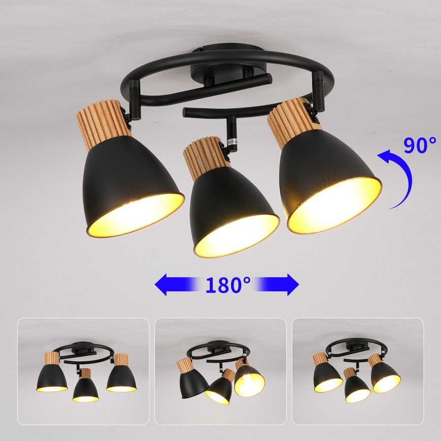 Brilagi - ODENSE spotlámpa 3xE14/10W/230V fa/fekete