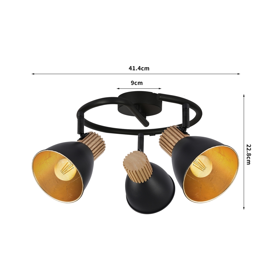 Brilagi - ODENSE spotlámpa 3xE14/10W/230V fa/fekete