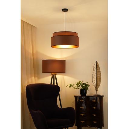 Brilagi - Függeszték zsinóron OREGON VEGE 1xE27/15W/230V átm. 45 cm barna