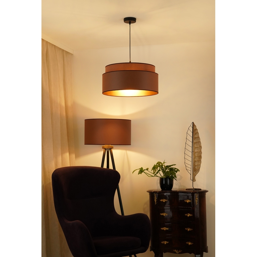 Brilagi - Függeszték zsinóron OREGON VEGE 1xE27/15W/230V átm. 45 cm barna