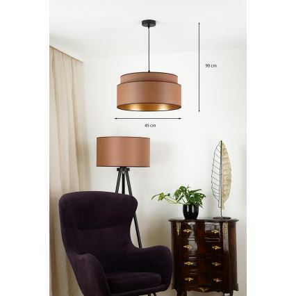 Brilagi - Függeszték zsinóron OREGON VEGE 1xE27/15W/230V átm. 45 cm barna