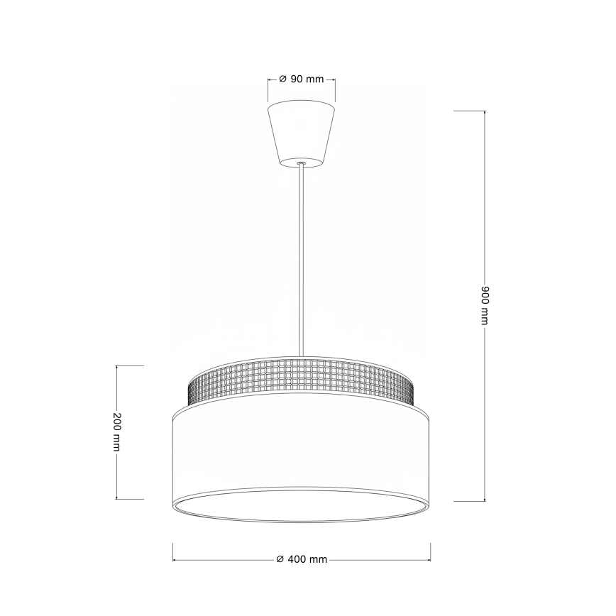 Brilagi - PADOVA kábelre függesztett csillár 1xE27/60W/230V, átmérő 40 cm, krémszínű