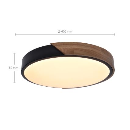 Brilagi - LED dimmelhető mennyezeti lámpa PILANA LED/48W/230V 3000-6500K tölgy átmérő 40 cm + távirányító