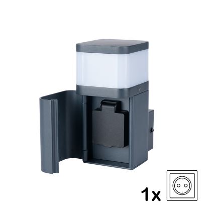 Brilagi - PILLAR kültéri fali lámpa SCHUKO aljzattal 1xG9/11W/230V IP44 antracit