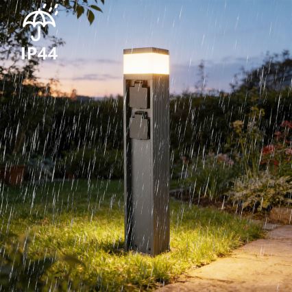 Brilagi - PILLAR kültéri lámpa 2 SCHUKO aljzattal, 1xG9/11W/230V, IP44, antracit