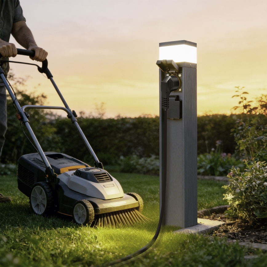 Brilagi - PILLAR kültéri lámpa 2 SCHUKO aljzattal, 1xG9/11W/230V, IP44, antracit