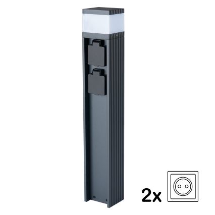 Brilagi - PILLAR kültéri lámpa 2 SCHUKO aljzattal, 1xG9/11W/230V, IP44, antracit