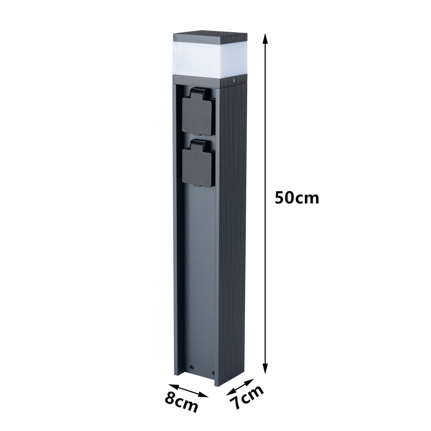 Brilagi - PILLAR kültéri lámpa 2 SCHUKO aljzattal, 1xG9/11W/230V, IP44, antracit