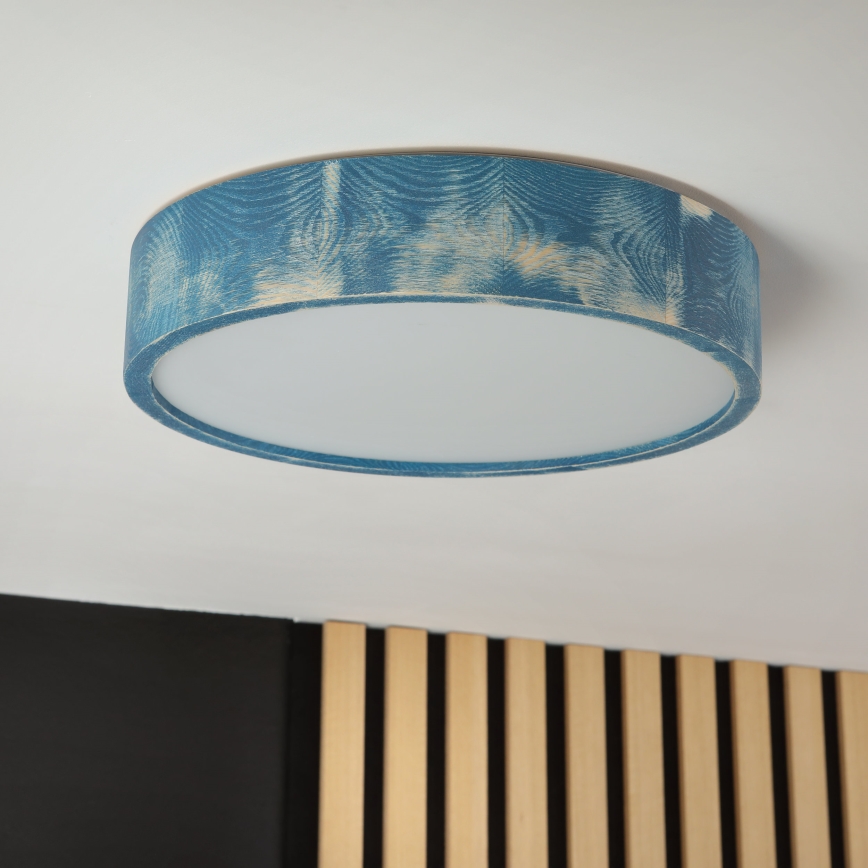 Brilagi - PINO mennyezeti lámpa 2xE27/15W/230V, fenyő/kék, átmérő 37,5 cm