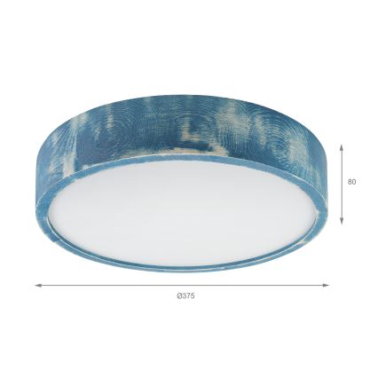 Brilagi - PINO mennyezeti lámpa 2xE27/15W/230V, fenyő/kék, átmérő 37,5 cm
