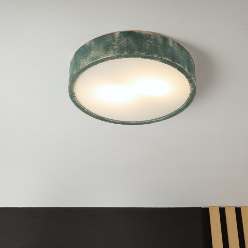 Brilagi - PINO mennyezeti lámpa 2xE27/15W/230V fenyő/zöld átm. 37,5 cm