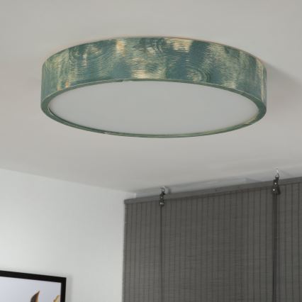 Brilagi - PINO mennyezeti lámpa, 3 x E27/15 W/230 V, fenyő/zöld, átm. 47,5 cm