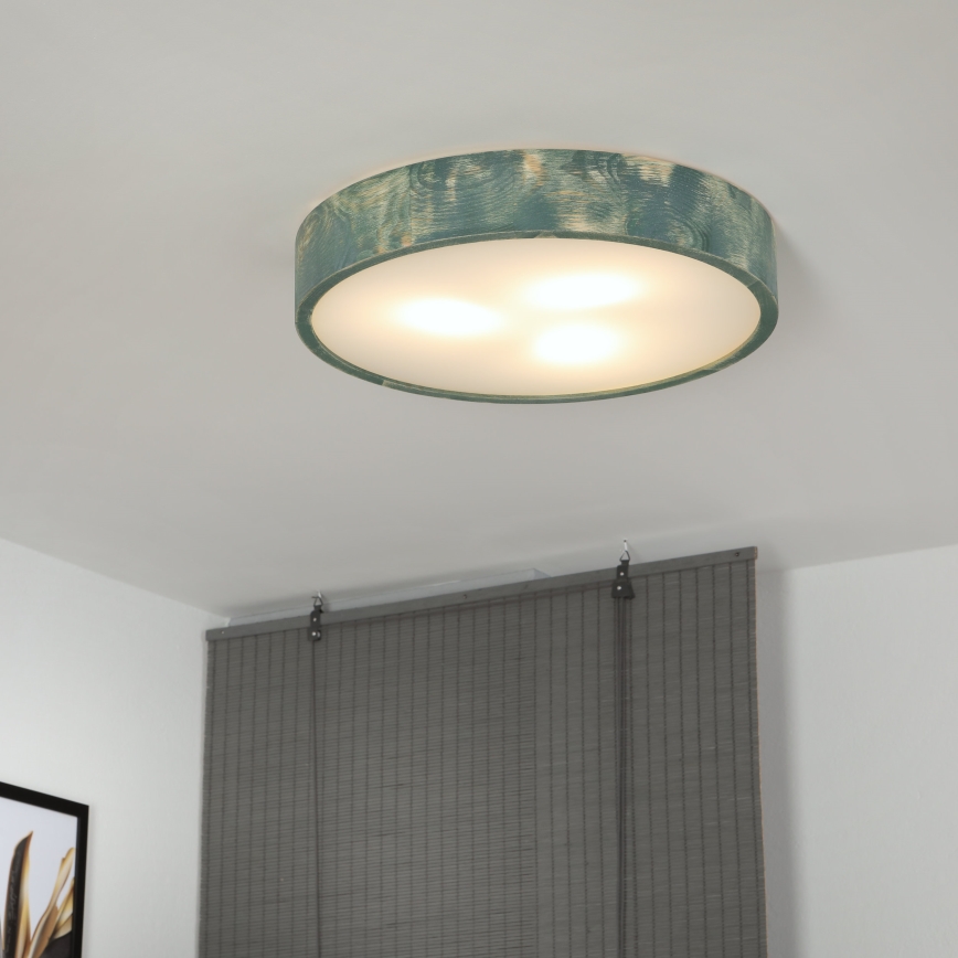 Brilagi - PINO mennyezeti lámpa, 3 x E27/15 W/230 V, fenyő/zöld, átm. 47,5 cm