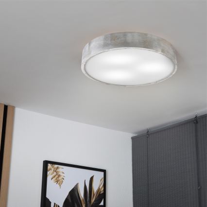 Brilagi - PINO mennyezeti lámpa 3xE27/15W/230V, fenyő/ezüst, átm. 47,5 cm