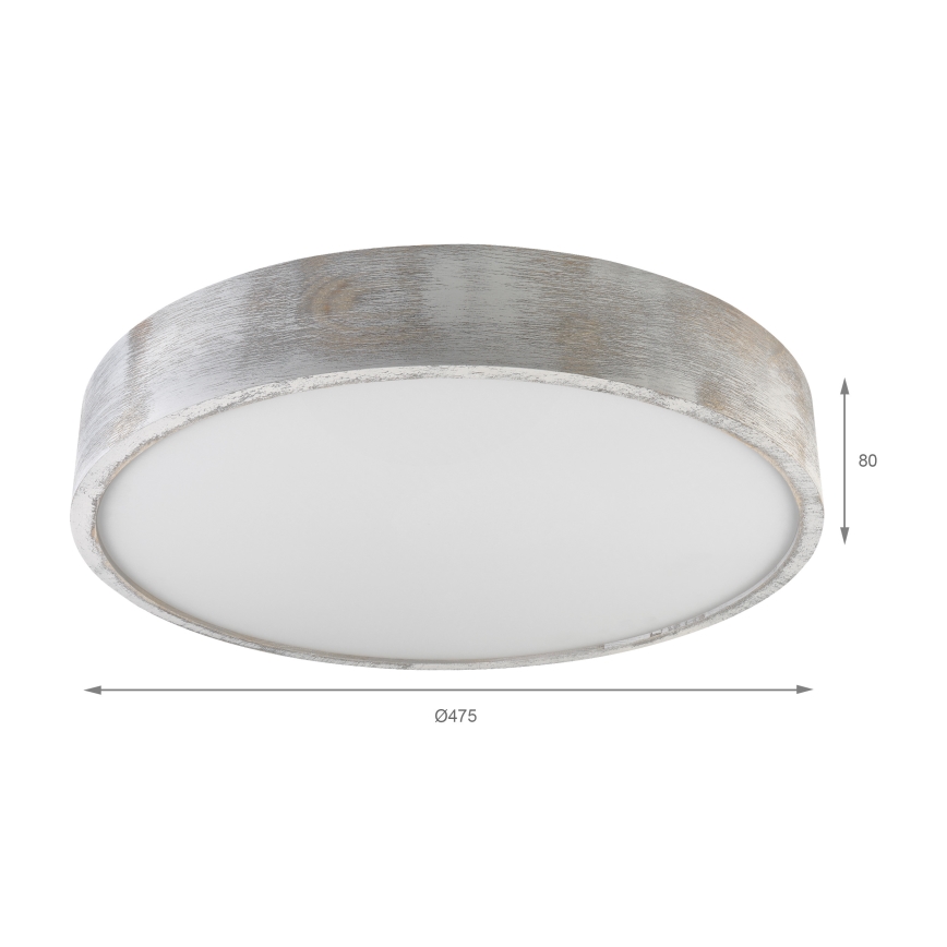 Brilagi - PINO mennyezeti lámpa 3xE27/15W/230V, fenyő/ezüst, átm. 47,5 cm