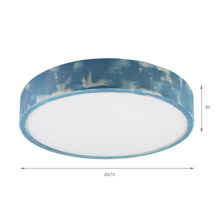 Brilagi - PINO mennyezeti lámpa 3xE27/15W/230V fenyő/kék átm. 47,5 cm