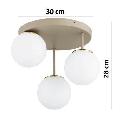 Brilagi - Plafonra szerelhető csillár 3xE27/60W/230V bézs/arany
