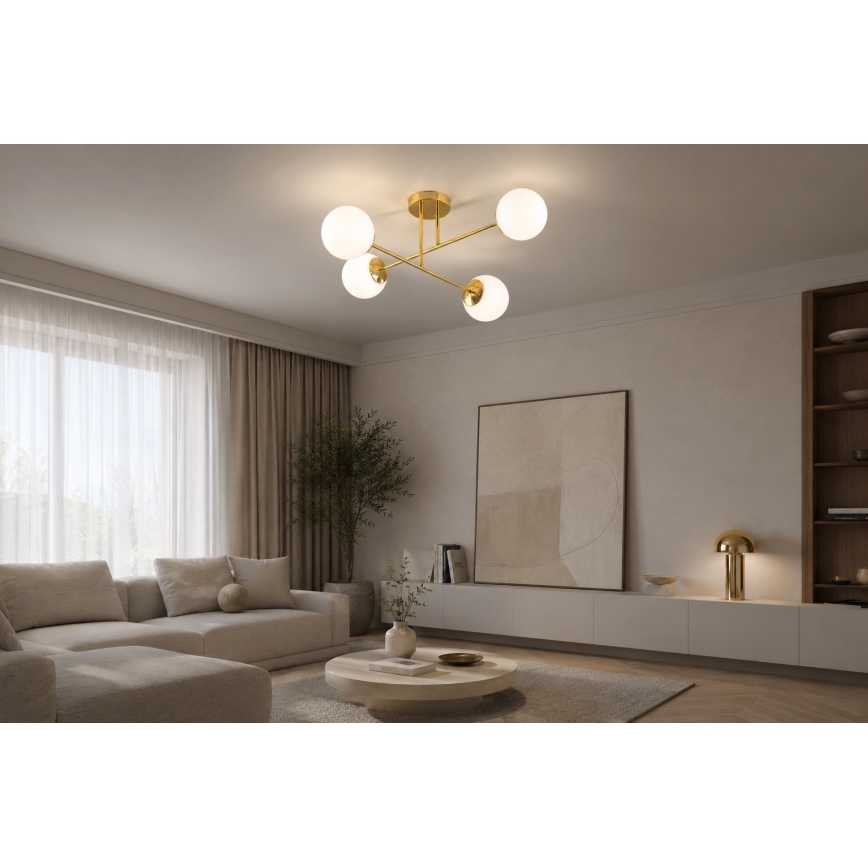 Brilagi - Plafonra szerelhető csillár MILO 4xE27/60W/230V aranyszínű