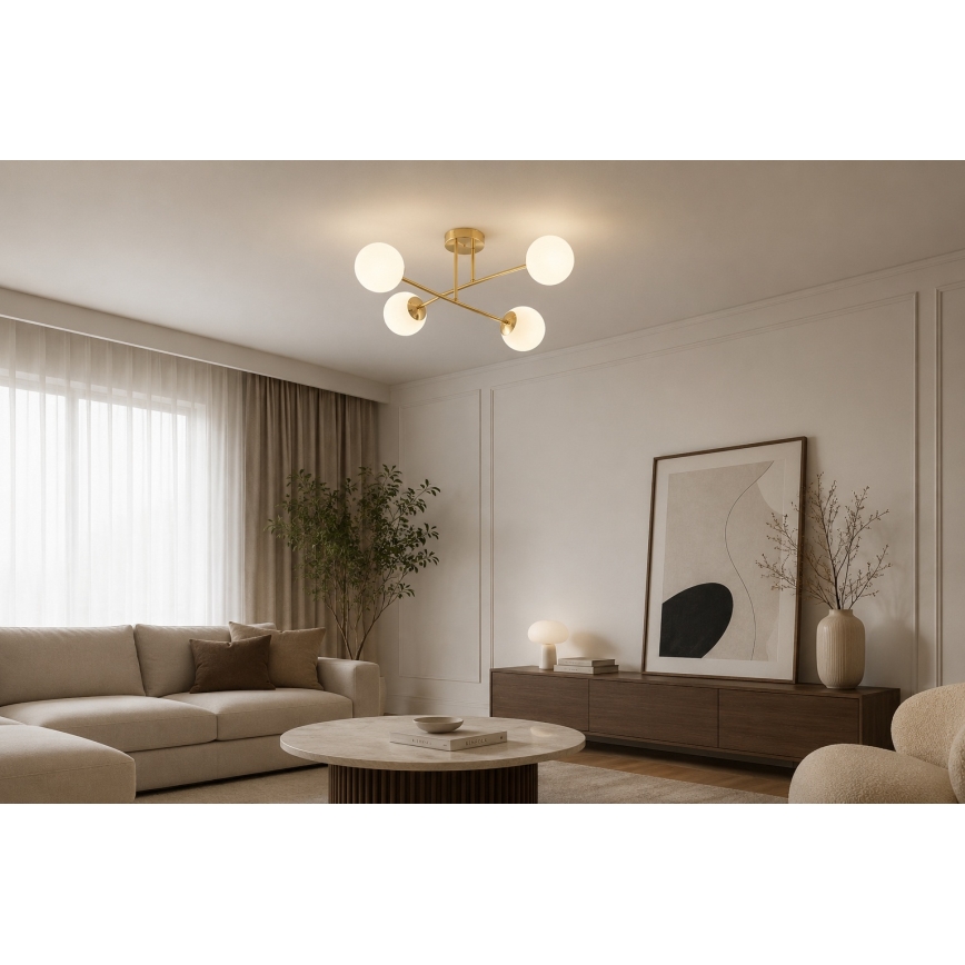 Brilagi - Plafonra szerelhető csillár MILO 4xE27/60W/230V aranyszínű