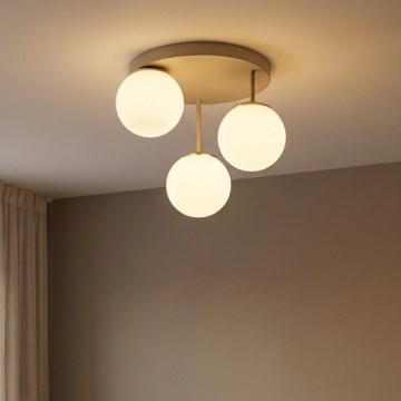Brilagi - Plafonra szerelhető csillár MILO ECRU 3xE27/60W/230V bézs/arany