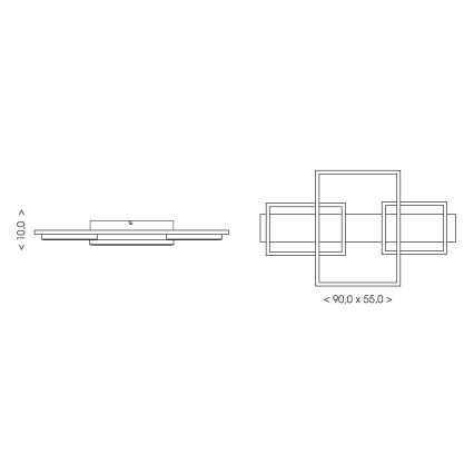 Brilagi - PLANK LED mennyezeti lámpa 35W/230V 4000K 55x90 cm fa