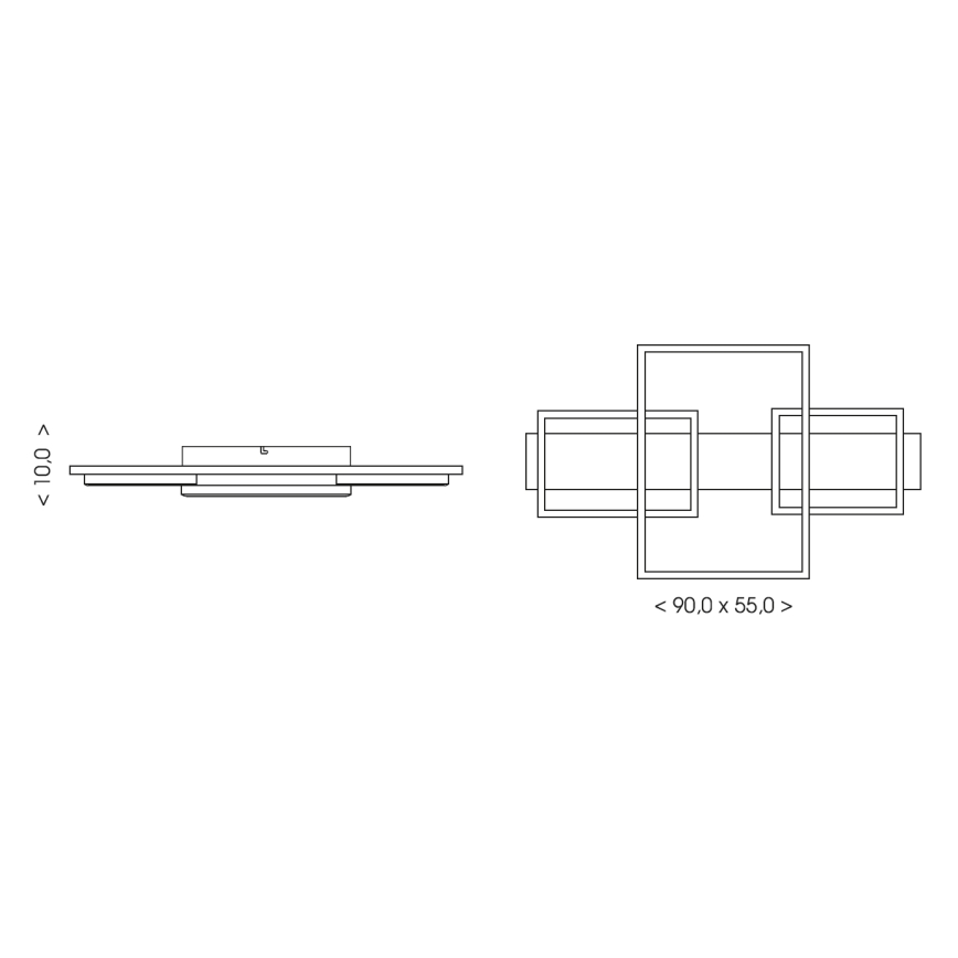 Brilagi - PLANK LED mennyezeti lámpa 35W/230V 4000K 55x90 cm fa