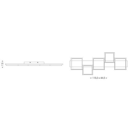 Brilagi - PLANK LED mennyezeti lámpa LED/40W/230V 4000K 44,5x115 cm fa