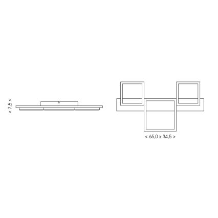 Brilagi - PLANK LED mennyezeti lámpatest LED/30W/230V 4000K 34,5x65 cm fa