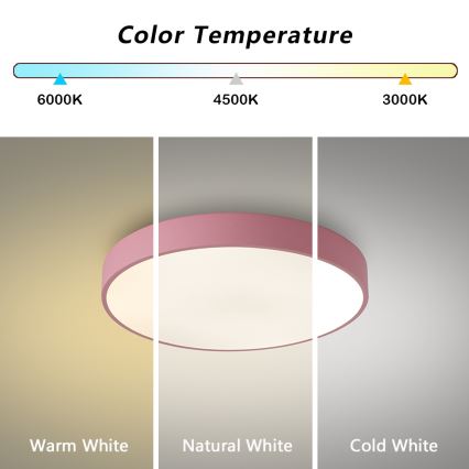 Brilagi - Dimmelhető mennyezeti lámpatest POOL LED/36W/230V 3000-6000K átm. 30 cm rózsaszín + távirányító