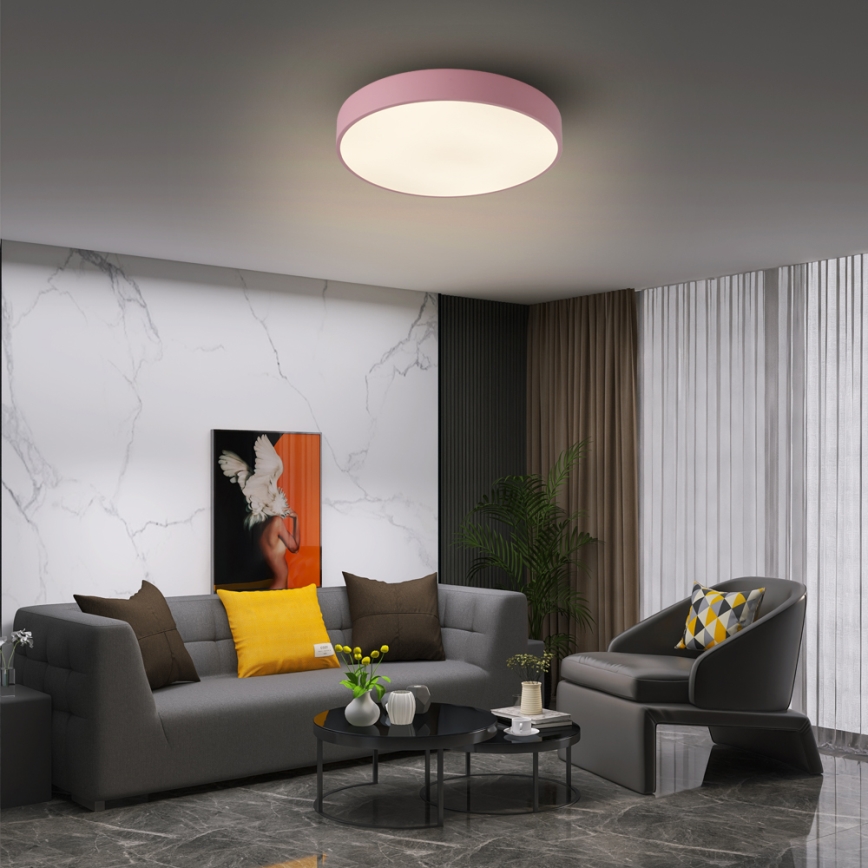 Brilagi - Dimmelhető mennyezeti lámpatest POOL LED/36W/230V 3000-6000K átm. 30 cm rózsaszín + távirányító