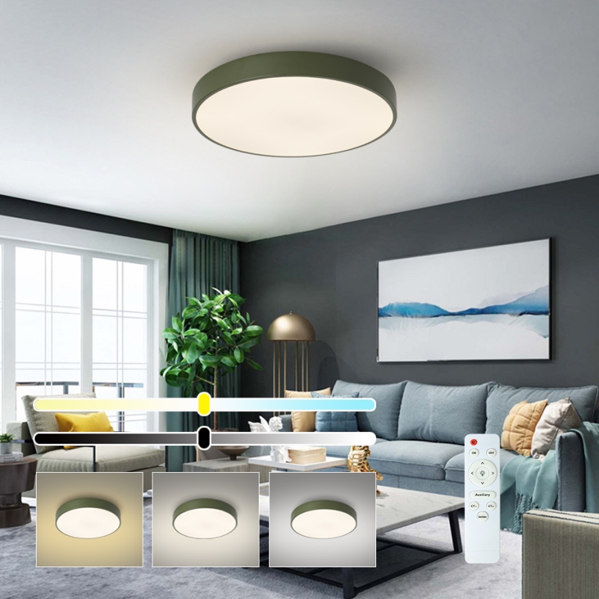 Brilagi - POOL LED fényerőszabályozható mennyezeti lámpa LED/60W/230V 3000-6000K átm. 50 cm zöld + távirányító