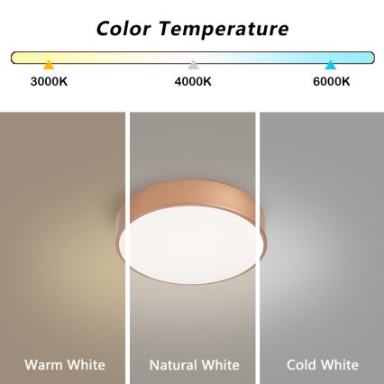 Brilagi - LED mennyezeti lámpa POOL LED/24W/230V 3000/4000/6000K Ø 20 cm bronzszínű