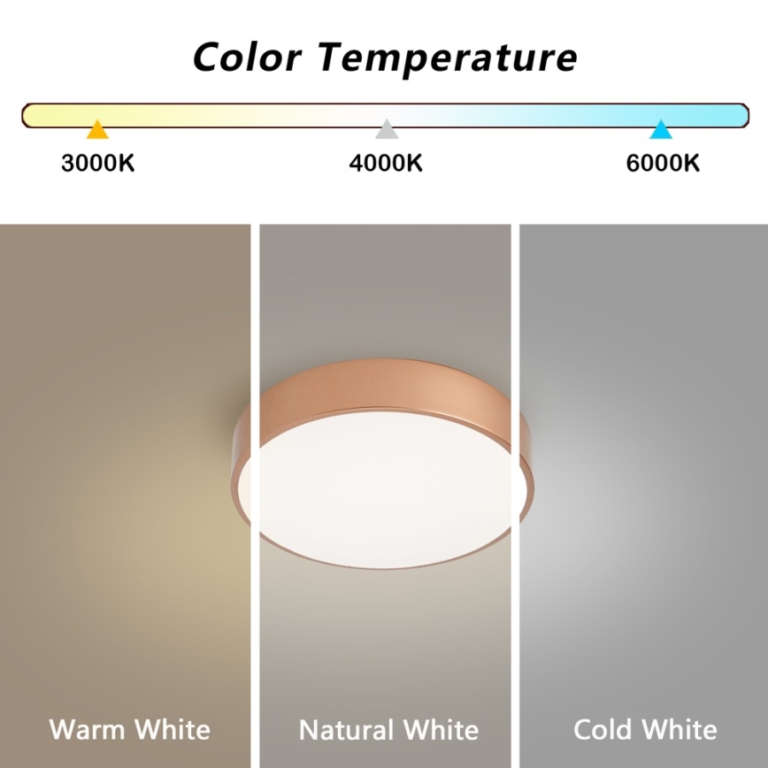 Brilagi - LED mennyezeti lámpa POOL LED/24W/230V 3000/4000/6000K Ø 20 cm bronzszínű