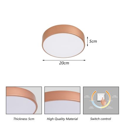 Brilagi - LED mennyezeti lámpa POOL LED/24W/230V 3000/4000/6000K Ø 20 cm bronzszínű