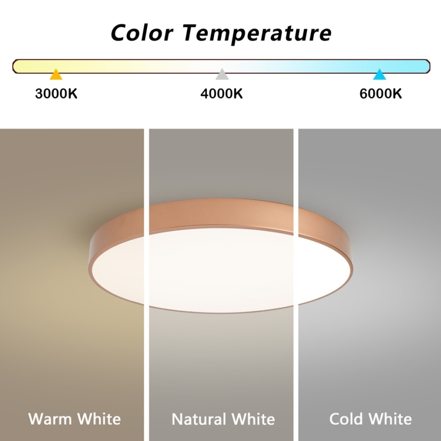 Brilagi - POOL LED mennyezeti lámpatest, 60W/230V, 3000/4000/6000K, átm. 60 cm, bronz