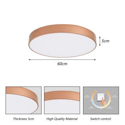 Brilagi - POOL LED mennyezeti lámpatest, 60W/230V, 3000/4000/6000K, átm. 60 cm, bronz