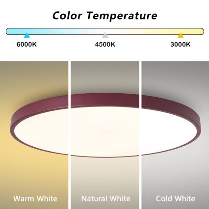 Brilagi - LED mennyezeti lámpatest POOL LED/100W/230V 3000/4000/6000K átm. 80 cm bordó