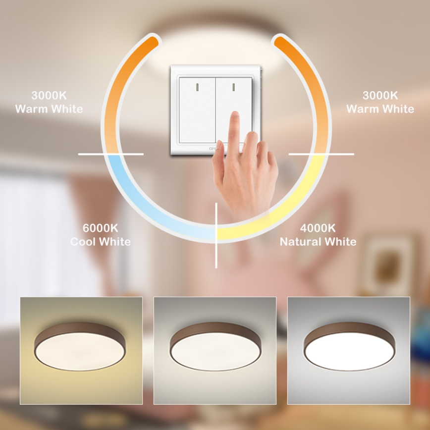 Brilagi - LED mennyezeti lámpatest POOL LED/60W/230V 3000/4000/6000K átm. 60 cm barna