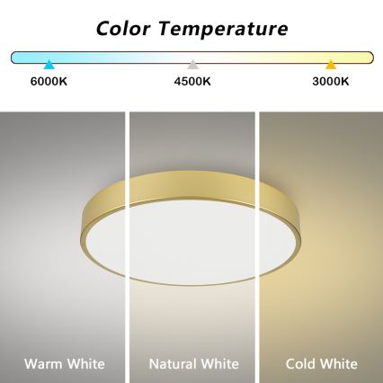 Brilagi - POOL LED mennyezeti lámpatest 60W/230V 3000/4500/6000K, átmérő 60 cm, aranyszínű