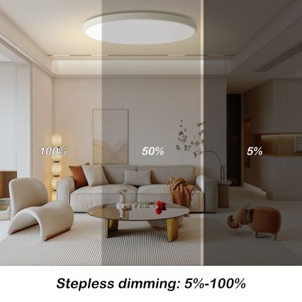 Brilagi - LED Fényerőszabályozható mennyezeti lámpatest POOL SMART LED/128W/230V 3000-6000K átm. 100 cm Wi-Fi Tuya fehér + távirányító