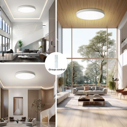 Brilagi - LED Fényerőszabályozható mennyezeti lámpatest POOL SMART LED/128W/230V 3000-6000K átm. 100 cm Wi-Fi Tuya fehér + távirányító