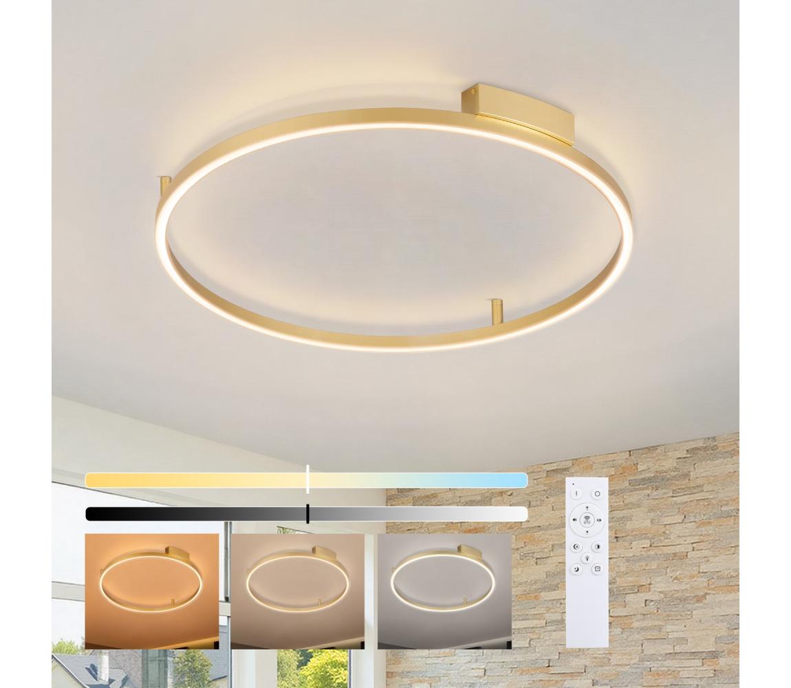 Brilagi PORTOFINO dimmelhető LED lámpatest, 60W, 230V, Ø 80 cm, arany + távirányító BRI522