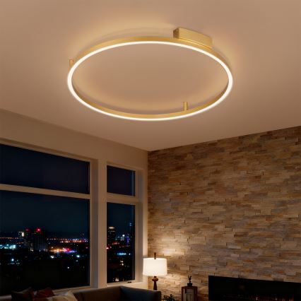 Brilagi - LED fényerőszabályozható mennyezeti lámpatest PORTOFINO LED/60W/230V 3000-6000K átm. 80 cm arany + távirányító