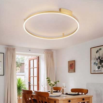 Brilagi - LED fényerőszabályozható mennyezeti lámpatest PORTOFINO LED/60W/230V 3000-6000K átm. 80 cm arany + távirányító