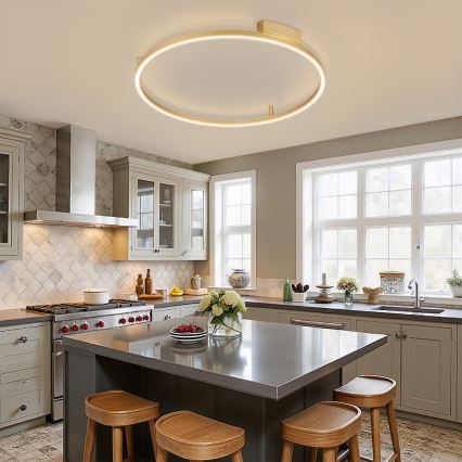 Brilagi - LED fényerőszabályozható mennyezeti lámpatest PORTOFINO LED/60W/230V 3000-6000K átm. 80 cm arany + távirányító