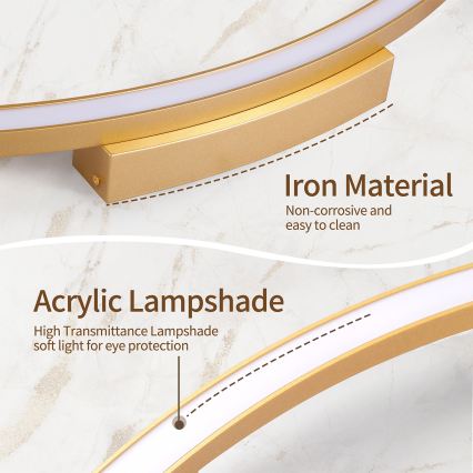 Brilagi - LED fényerőszabályozható mennyezeti lámpatest PORTOFINO LED/60W/230V 3000-6000K átm. 80 cm arany + távirányító